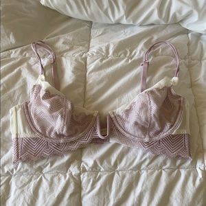 Free People Lilac and White Underwire Bra